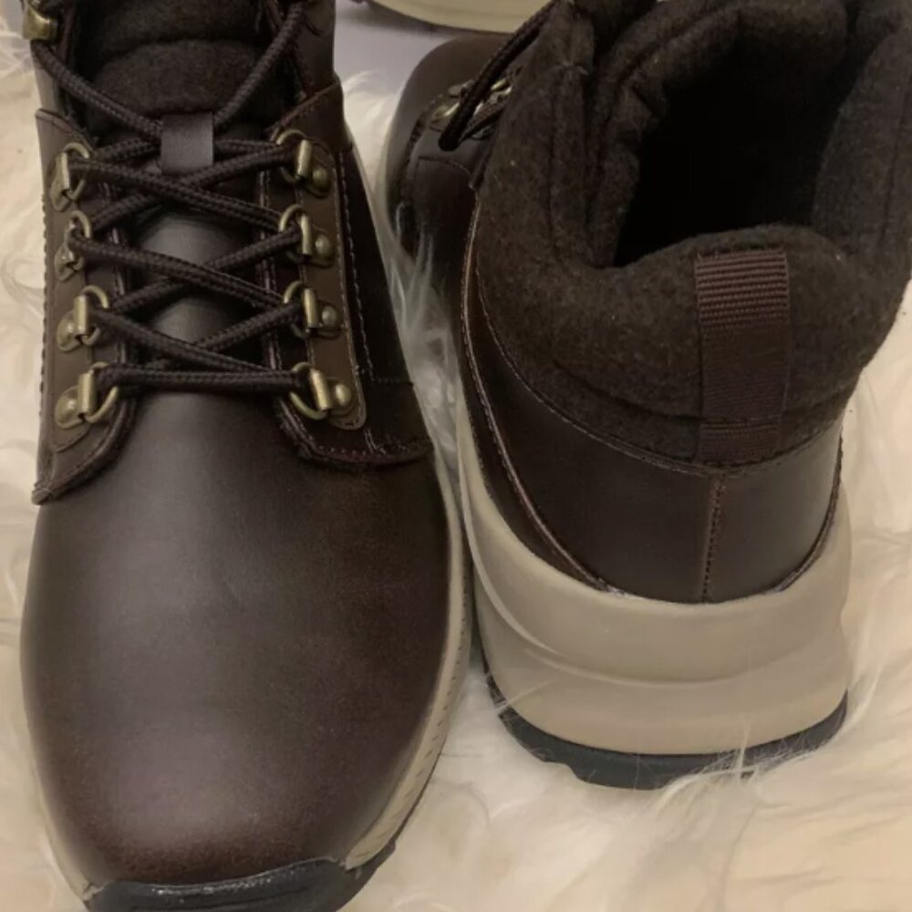 Khombu Men Leather Outdoor Hiker Boots  Memory Foam Waterproof Lightweight - Picture 5 of 7